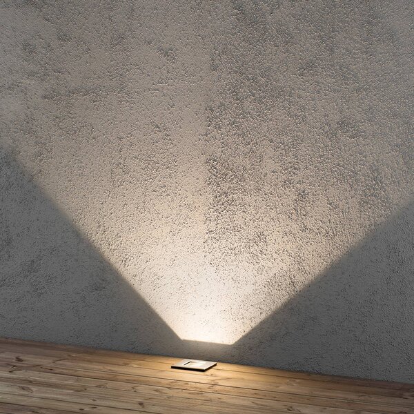 Konstsmide Malte spot LED da terra emissione flessibile 12W MALTE, Alluminio / Grigio / Zincato, Acciaio Inox, Moderno, Faretto da incasso da terra