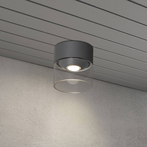 Konstsmide Plafoniera LED esterni Varese grigio, cilindro