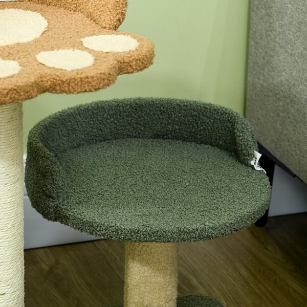 AllMyPets Albero Tiragraffi per Gatti con 2 Lettini, Pallina e Rivestimento in Velluto, 43x39x52cm - AMP-D301081A