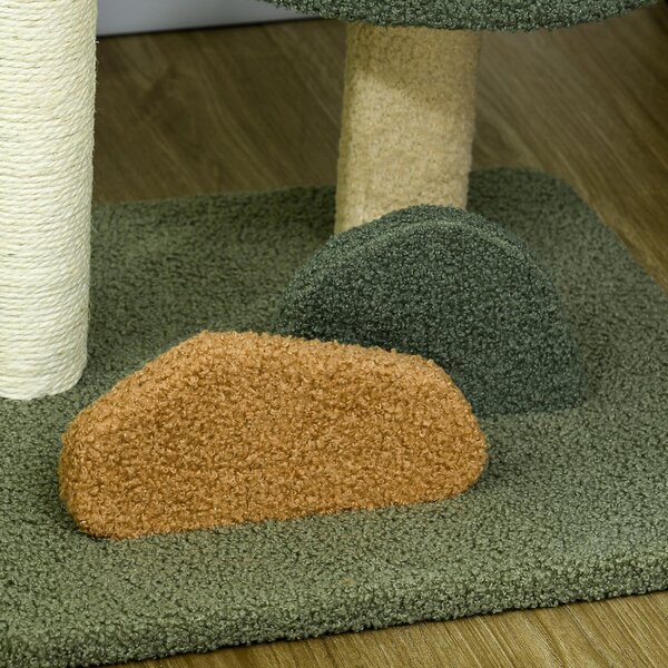 AllMyPets Albero Tiragraffi per Gatti con 2 Lettini, Pallina e Rivestimento in Velluto, 43x39x52cm - AMP-D301081A