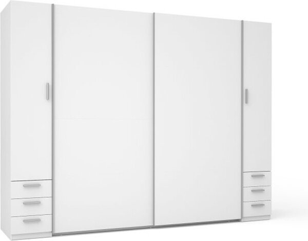 Armadio 4 Porte con 6 Cassetti - Bianco - Collezione STAR