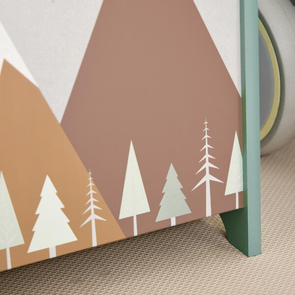 DecHome Baule Portagiochi per Bambini con Coperchio e Cerniera di Sicurezza in MDF 60x37x39 cm colore Verde