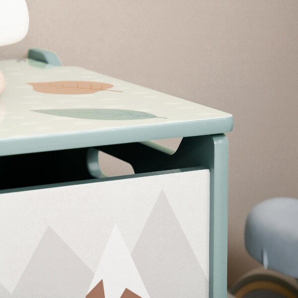 DecHome Baule Portagiochi per Bambini con Coperchio e Cerniera di Sicurezza in MDF 60x37x39 cm colore Verde