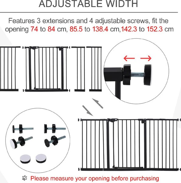 AllMyPets Cancelletto per Cani 3 Estensioni Fino a 152.3cm Chiusura Automatica - D56596