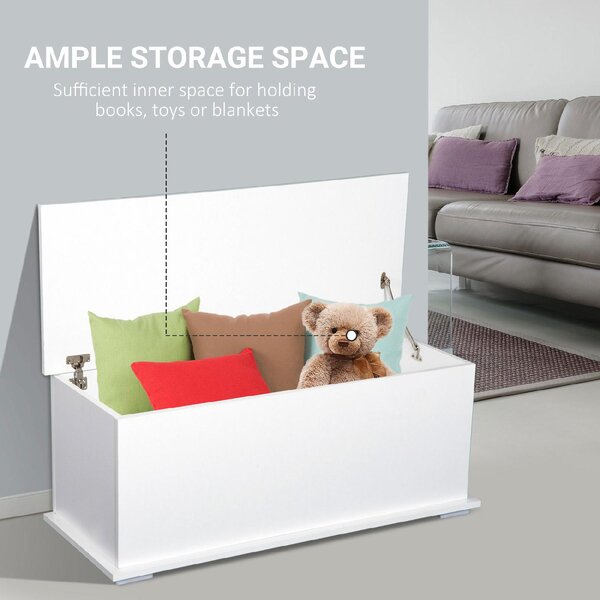 DecHome Cassapanca Panca Contenitore Dimensioni 100x40x40 cm colore Bianco