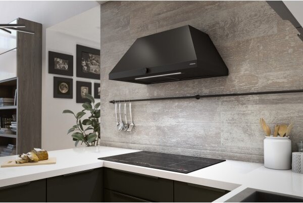 Airforce Cappa Cucina Filtrante a Parete Larghezza 80 cm Profondit 45 cm Classe C colore Nero - CCICO8504 Iconic BL/F/80
