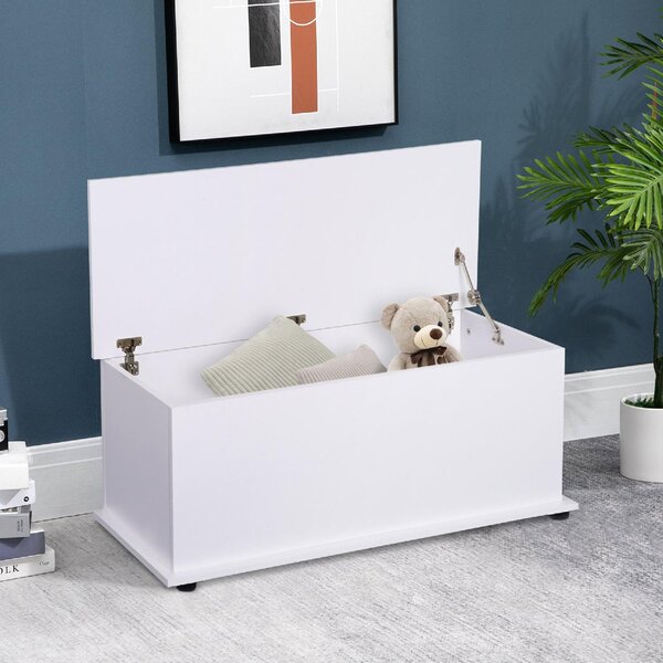 DecHome Cassapanca Panca Contenitore Dimensioni 100x40x40 cm colore Bianco