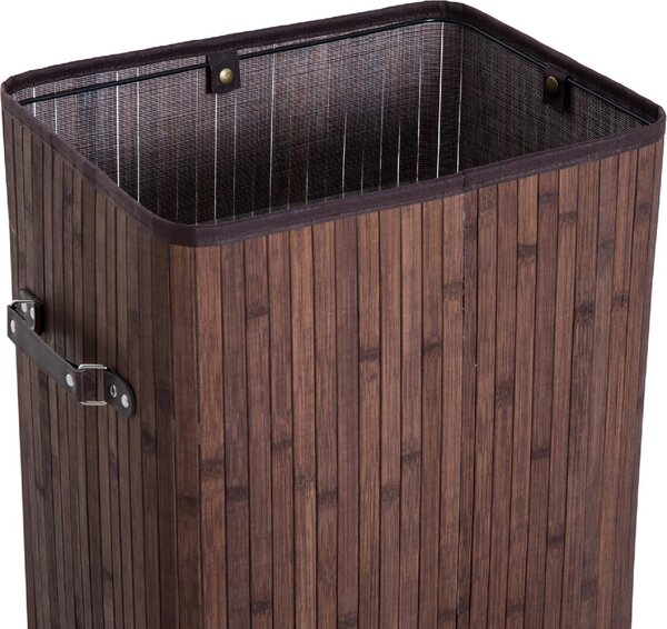 DecHome Cesto Portabiancheria in Bamb con Coperchio e Fodera Rimovibile 40x30x60 cm colore Marrone - 017BN8