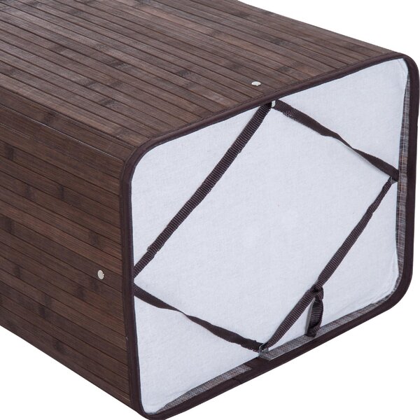 DecHome Cesto Portabiancheria in Bamb con Coperchio e Fodera Rimovibile 40x30x60 cm colore Marrone - 017BN8