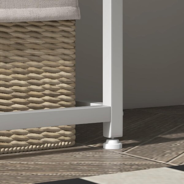 DecHome Consolle Ingresso Design Moderno con Ripiano Aperto Struttura in Acciaio Dimensioni 100x30x87 cm colore Bianco