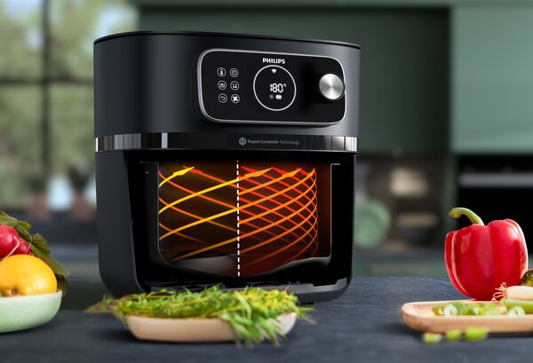 Philips Friggitrice ad Aria Capacit 8.3 Litri Potenza 2200 Watt con Rapid CombiAir e Wifi colore Nero - HD9876/90 7000 Series