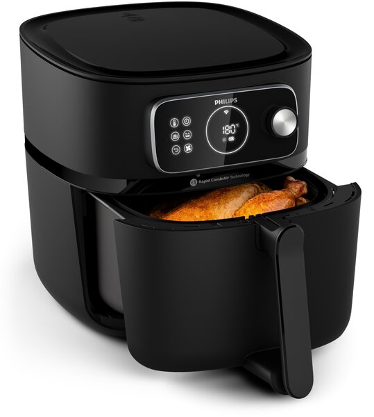 Philips Friggitrice ad Aria Capacit 8.3 Litri Potenza 2200 Watt con Rapid CombiAir e Wifi colore Nero - HD9876/90 7000 Series