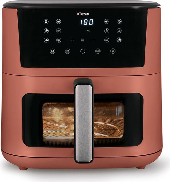 Tognana OUTLET - Friggitrice ad Aria 10 Litri Potenza 2200W con Timer e Doppia Resistenza colore Rosso Mela - D2DFA10IRRO