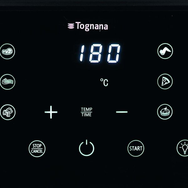 Tognana OUTLET - Friggitrice ad Aria 10 Litri Potenza 2200W con Timer e Doppia Resistenza colore Rosso Mela - D2DFA10IRRO