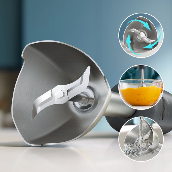 Philips Frullatore ad Immersione Minipimer Potenza 500W 2 Velocit con Lama in Acciaio serie 1000 - HR2522/00