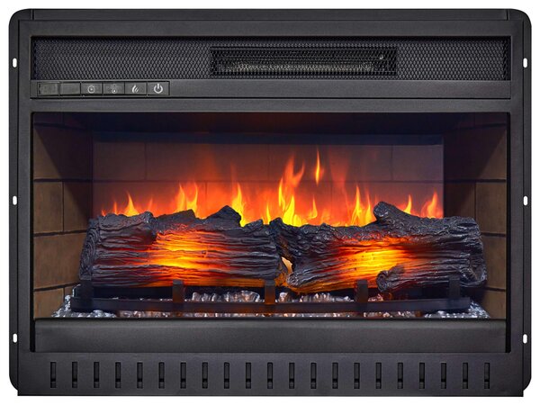 ArtiFlame AF22, caminetto elettrico da incasso con riscaldamento da 1800 W, effetto fiamma realistico, illuminazione a LED, telecomando, timer, colore nero