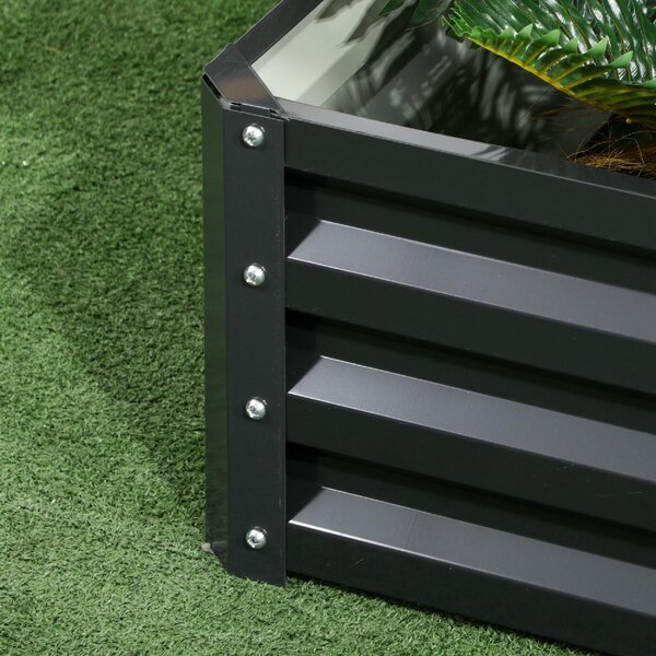 VivaGarden Letto per Orto a 2 Livelli in Acciaio con Fondo Aperto 120x101x58cm Grigio Scuro