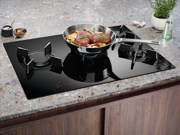 Electrolux Piano Cottura 4 Fuochi a Gas 78 cm in Vetroceramica colore Nero - KGV8473IK Serie 900 Touch Sure