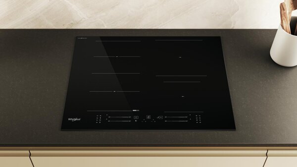 Whirlpool Piano Cottura a Induzione 4 Fuochi da Incasso Larghezza 65 cm in Vetroceramica colore Nero - WF S4665 CPBF