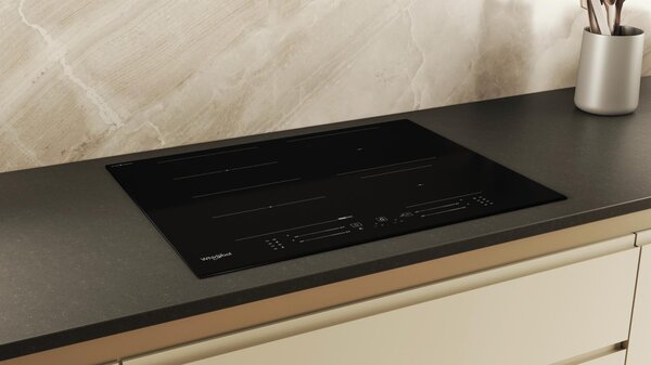 Whirlpool Piano Cottura a Induzione 4 Fuochi da Incasso Larghezza 65 cm in Vetroceramica colore Nero - WF S4665 CPBF