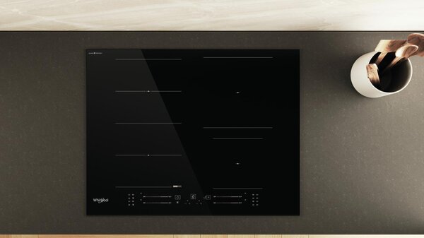 Whirlpool Piano Cottura a Induzione 4 Fuochi da Incasso Larghezza 65 cm in Vetroceramica colore Nero - WF S4665 CPBF