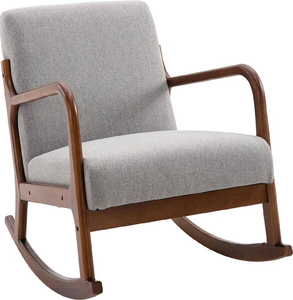 DecHome Poltrona a Dondolo Vintage in Tessuto Dimensioni 64x86x80 colore Grigio