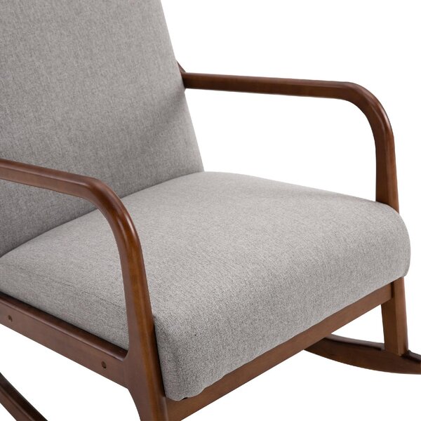 DecHome Poltrona a Dondolo Vintage in Tessuto Dimensioni 64x86x80 colore Grigio
