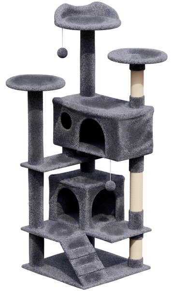 Avalo Tiragraffi Per Gatti Con 7 Livelli - 137x50x50 CM - Grigio Scuro - Tiragraffi Per Gatti Grandi