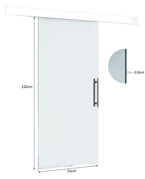 Brugel Porta Scorrevole In Vetro Per Interni 210x75 cm - B7004D