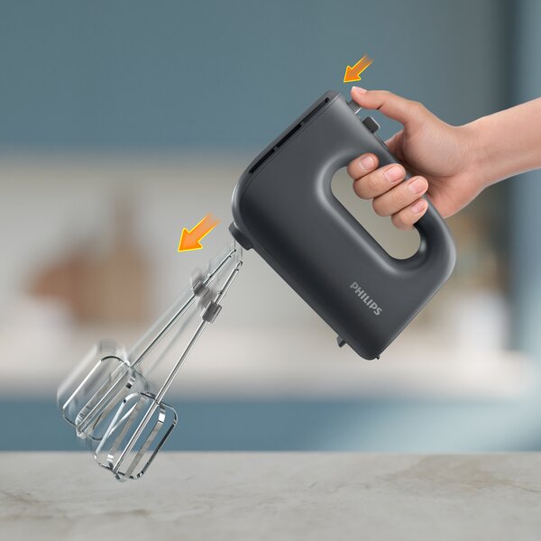 Philips Sbattitore Elettrico Mixer Potenza 400W Velocit Variabile + Turbo colore Nero serie 5000 - HR3739/00