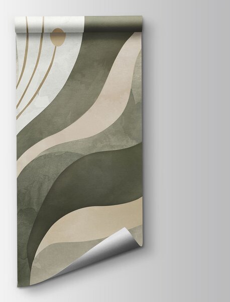 Carta da parati Delicati motivi floreali su uno sfondo tenue, Carta da parati lastrazione, Carta da parati popolare, t00782 - Tapeko.it