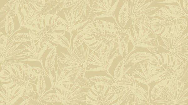 Carta da parati Motivo di foglie su sfondo beige, Carta da parati Natura, Carta da parati popolare, t00781v1 - Tapeko.it
