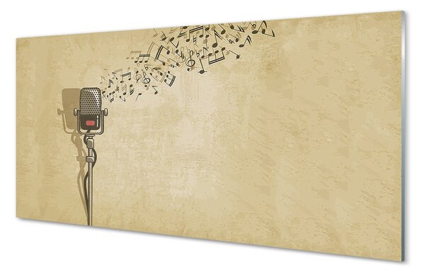 Pannello paraschizzi cucina Microfono per spartiti musicali 100x50 cm