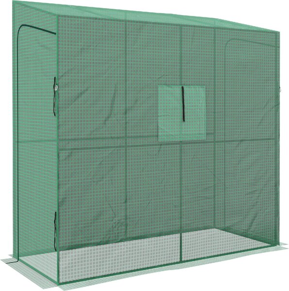 VivaGarden Serra da Giardino a Muro con 2 Porte Avvolgibili e Copertura in PE Anti UV 200x80x200 cm colore Verde - A2360GNAO82
