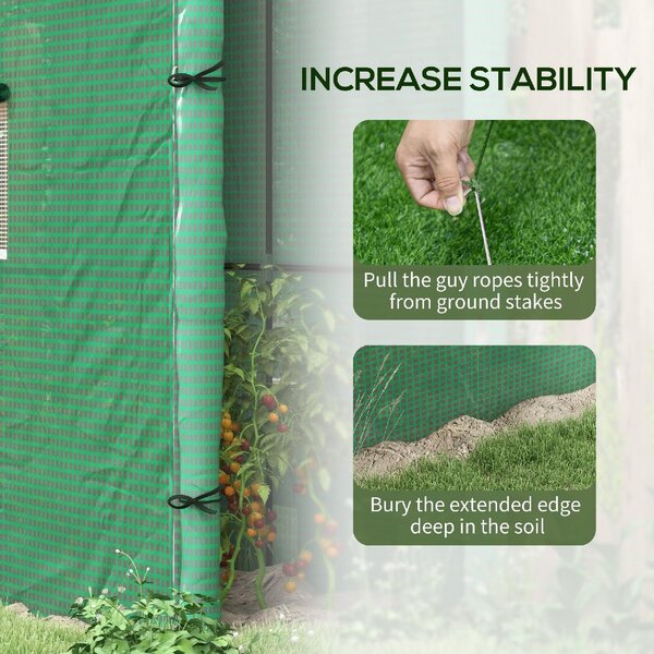 VivaGarden Serra da Giardino a Muro con 2 Porte Avvolgibili e Copertura in PE Anti UV 200x80x200 cm colore Verde - A2360GNAO82