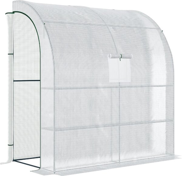 VivaGarden Serra da Giardino Addossata a 3 Livelli con Porte e Finestre Avvolgibili in PE e Acciaio 200x100x215 cm colore Verde e Bianco
