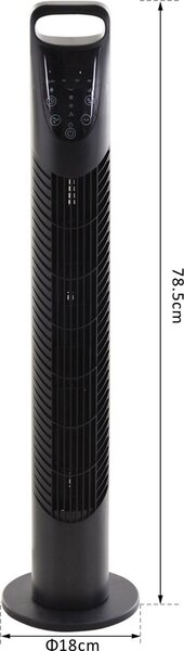 DecHome Ventilatore a Colonna Torre senza Pale 3 Velocit Oscillante con Telecomando - 8D401DV50