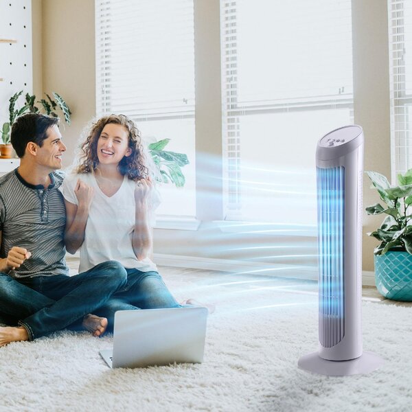 DecHome Ventilatore a Torre Oscillante da 45W a 3 Velocit Ventilatore a Colonna in Plastica ABS 27x27x75 cm colore Bianco - 2WTAM300