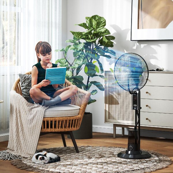 DecHome Ventilatore Nebulizzatore Regolabile 3 Velocit e 3 Modalit Oscillazione a 75 Telecomando colore Nero - R528BK