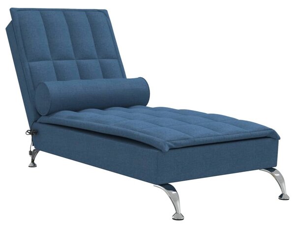 Chaise longue da massaggio con bolster in tessuto blu