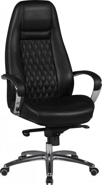 Sedia da ufficio Amstyle AUSTIN in vera pelle nera sedia da scrivania 120KG sedia executive schienale alto con poggiatesta X-XL h; SPM1.298