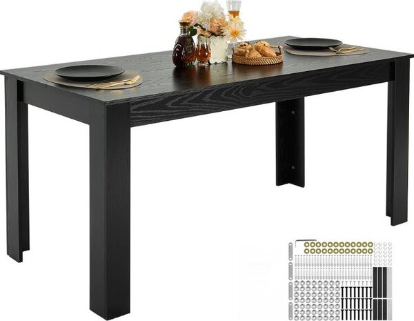 Tavolo da pranzo nero 160cm - Tavolo da cucina rettangolare solo tavolo - Tavolo da sala da pranzo moderno