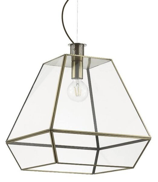 Ideal Lux Orangerie SP1 Big lampadario classico da cucina in vetro con finitura in brunito E27 60W