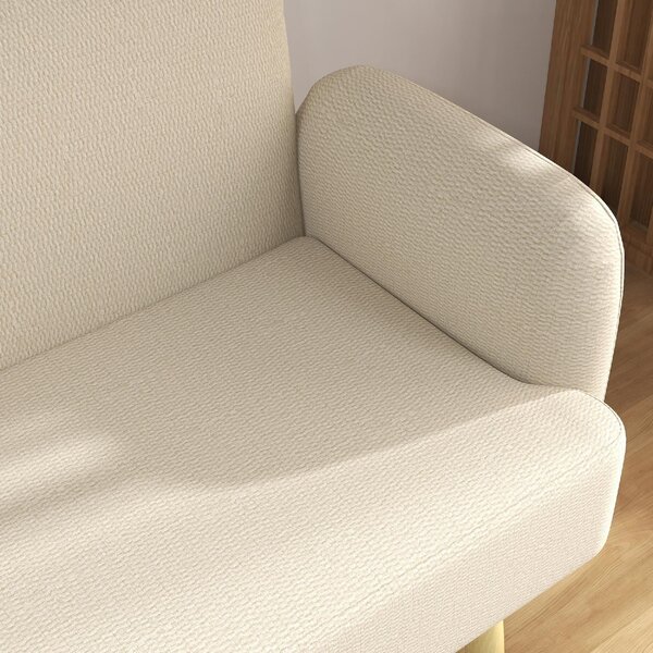 DecHome Divano 2 Posti Moderno in Velluto Dimensioni 140x74x79 cm colore Bianco Crema
