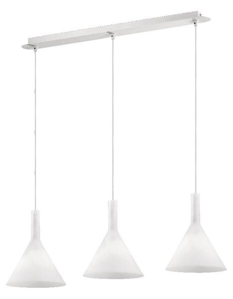 Ideal Lux Cocktail SP3 lampadario moderno soggiorno in vetro soffiato acidato bianco E14 40W