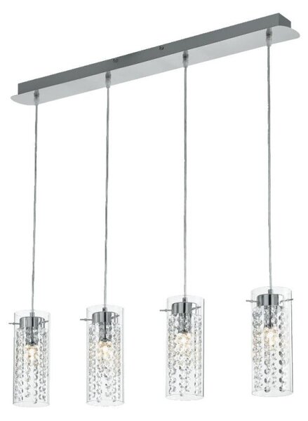 Ideal Lux Iguazù SP4 lampadario moderno in vetro pirex ed elementi in cristallo E14 40W