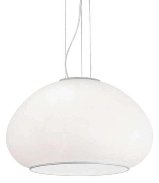 Ideal Lux Mama SP1 D40 lampadario per cucina moderno in vetro soffiato e acidato bianco E27 60W