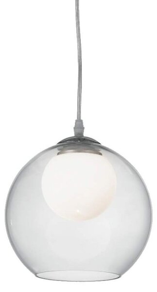 Ideal Lux Nemo SP1 D20 lampadario led in vetro bianco soffiato e acidato G9