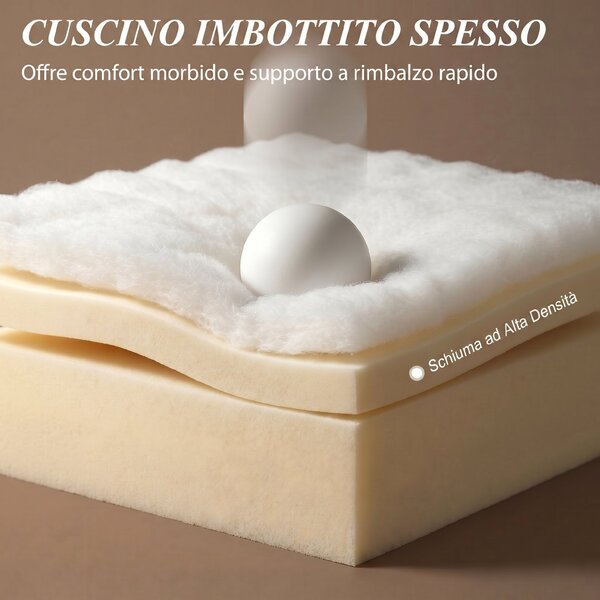HOMCOM 2 in 1 Divano Letto 2 Posti con 2 Cuscini Sfoderabili, Braccioli, Seduta Imbottita, in Ciniglia, Grigio Chiaro | Aosom Italy