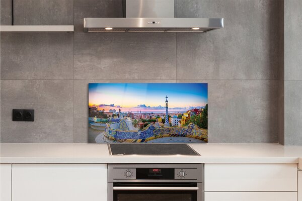 Pannello paraschizzi cucina Spagna Panorama della città 100x50 cm